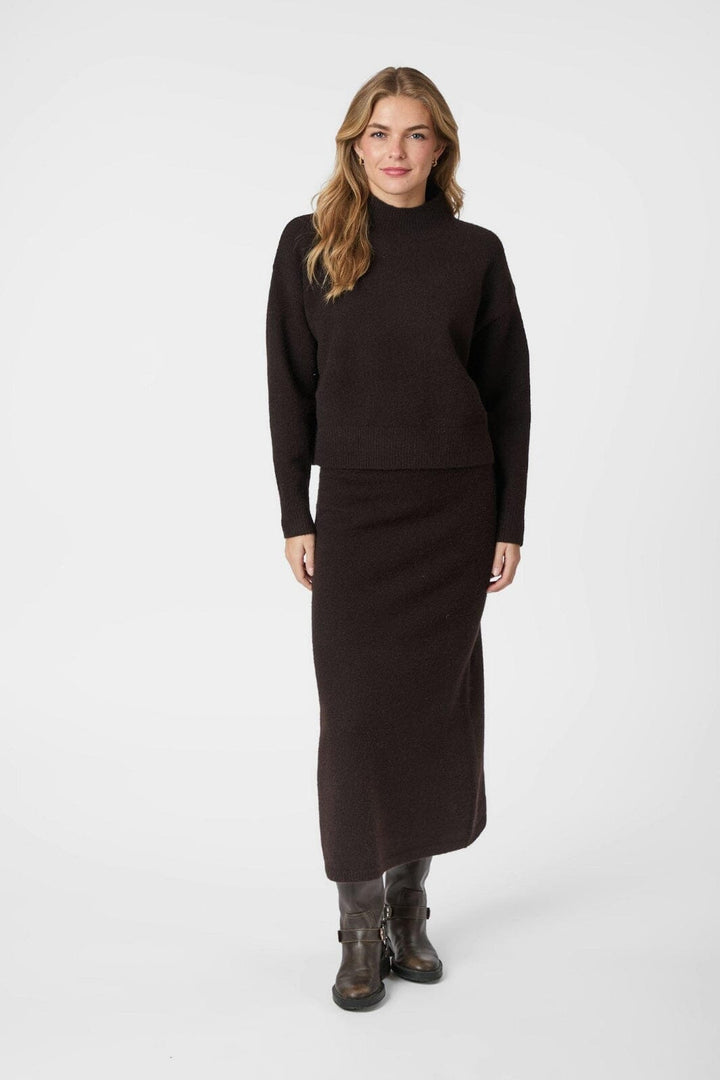 Neo Noir - Paulina Knit Blouse 159703 - 676 - Dark Brown