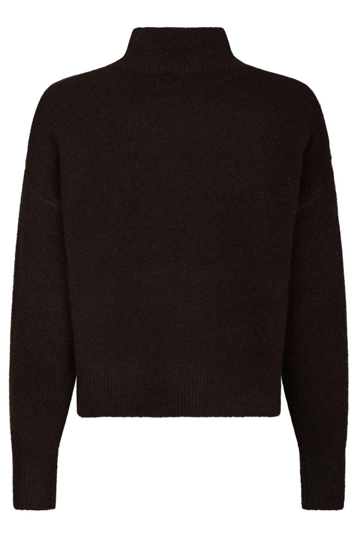 Neo Noir - Paulina Knit Blouse 159703 - 676 - Dark Brown