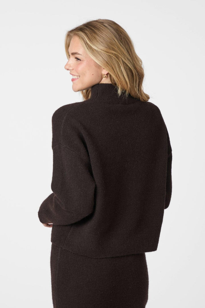 Neo Noir - Paulina Knit Blouse 159703 - 676 - Dark Brown