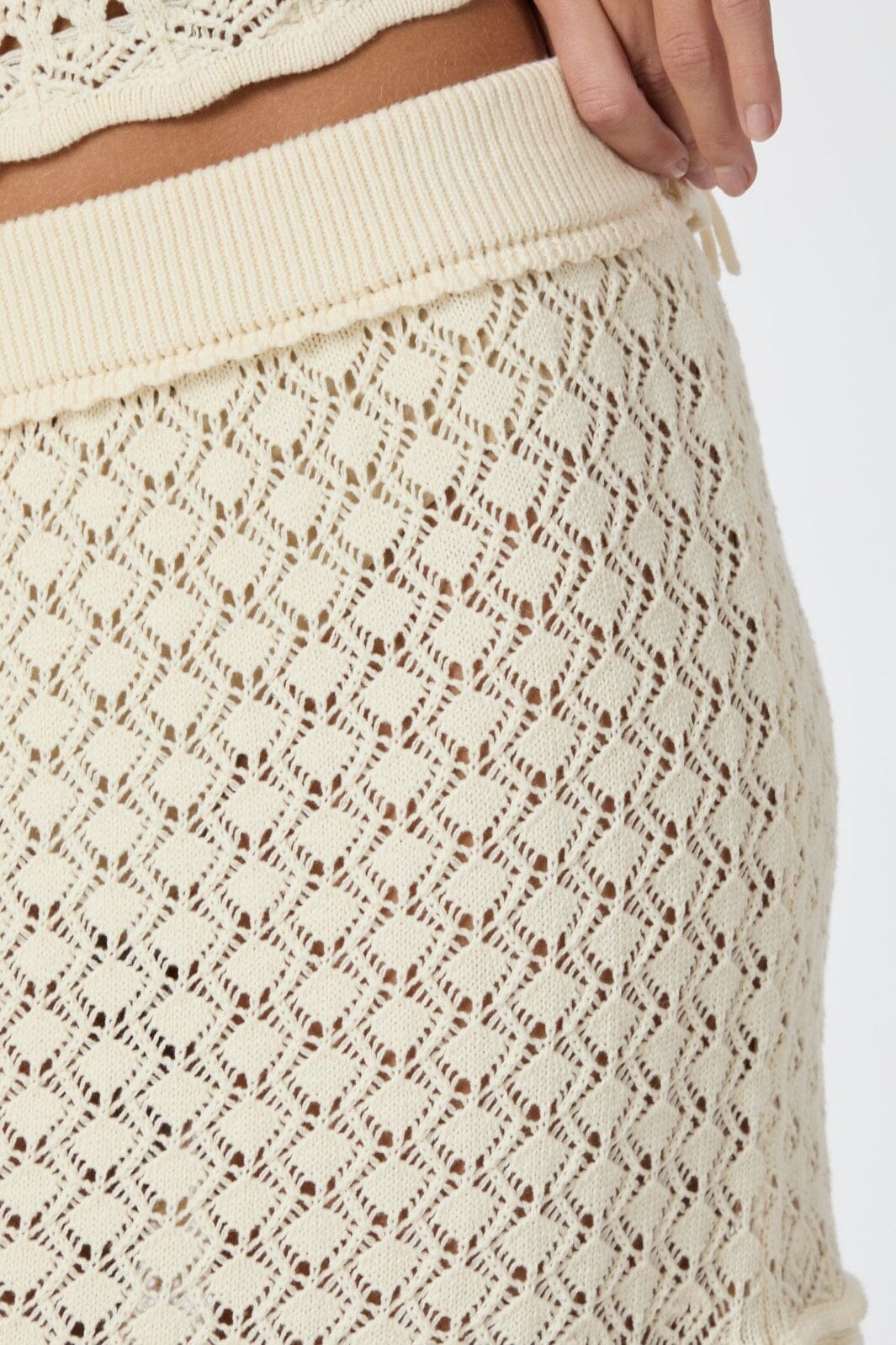 Neo Noir - Pillina Crochet Knit Skirt 165220 - 122 - Creme