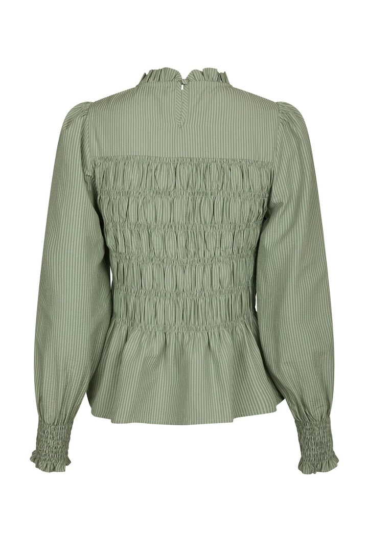 Neo Noir - Possa Stripe Blouse 167260 - 723 - Dusty Green