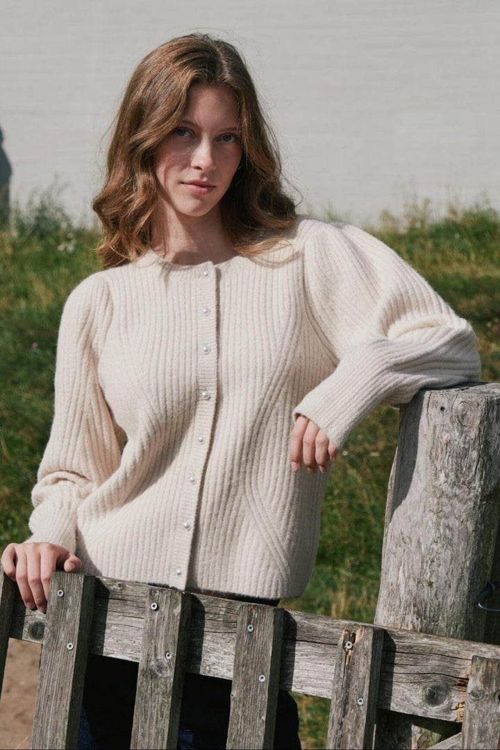 Neo Noir - Puli Knit Cardigan 164838 - 124 - Ivory Cardigans 