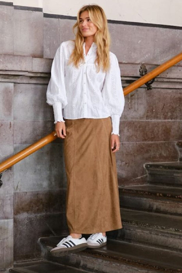 Neo Noir - Raya Faux Suede Skirt 166255 - 604 - Cognac Nederdele 