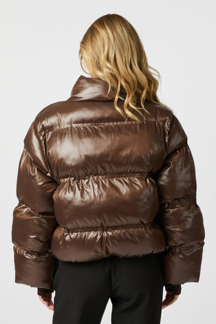 Neo Noir - Rhea Shiny Puffer Jacket 165094 - 676 - Dark Brown