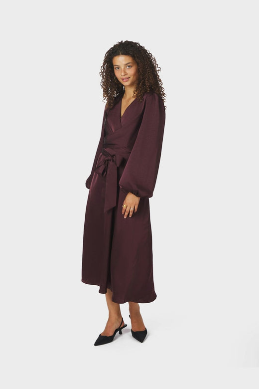 Neo Noir - Rimini Heavy Sateen Dress 163039 - 174 - Burgundy