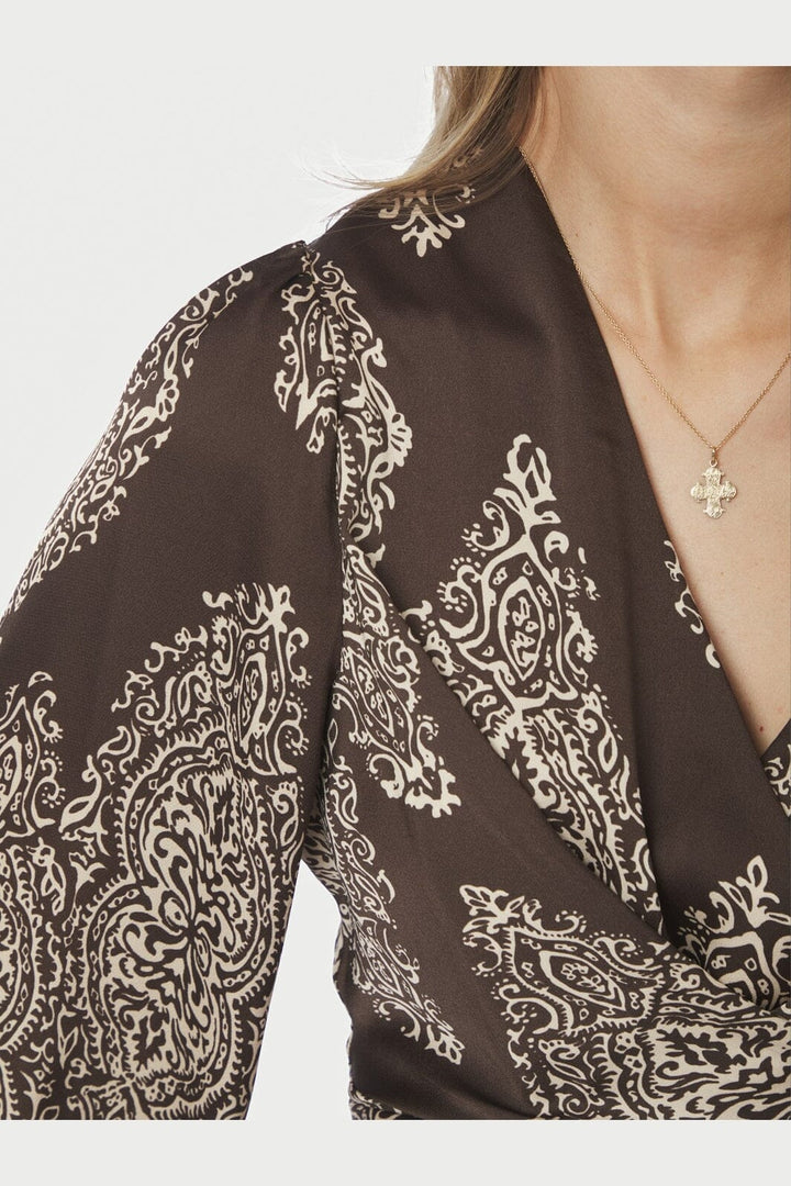 Neo Noir - Rista Paisley Drop Blouse 166208 - 676 - Dark Brown