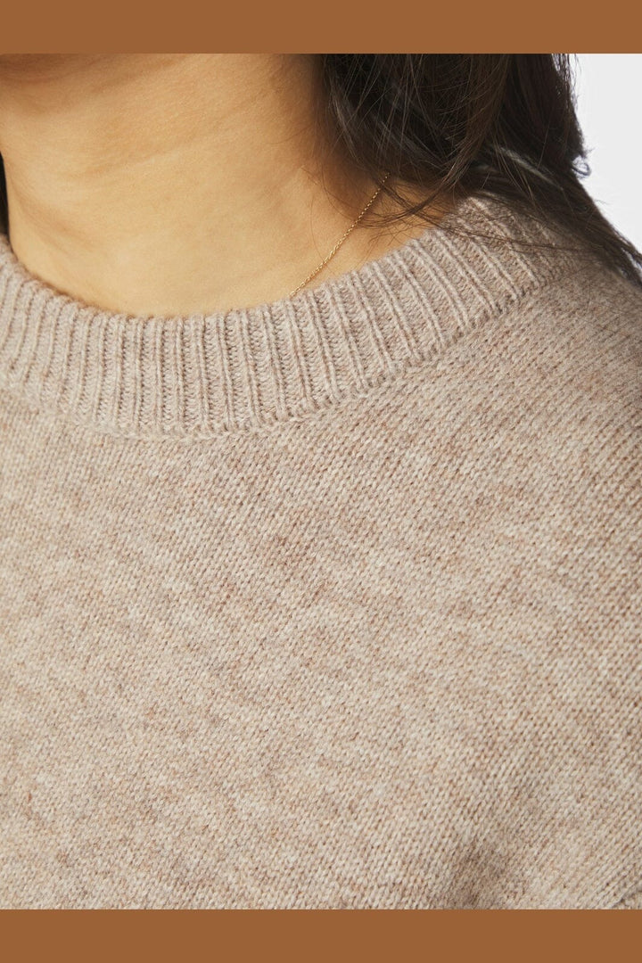 Neo Noir - Rivi Solid Knit Blouse 165924 - 976 - Beige Melange