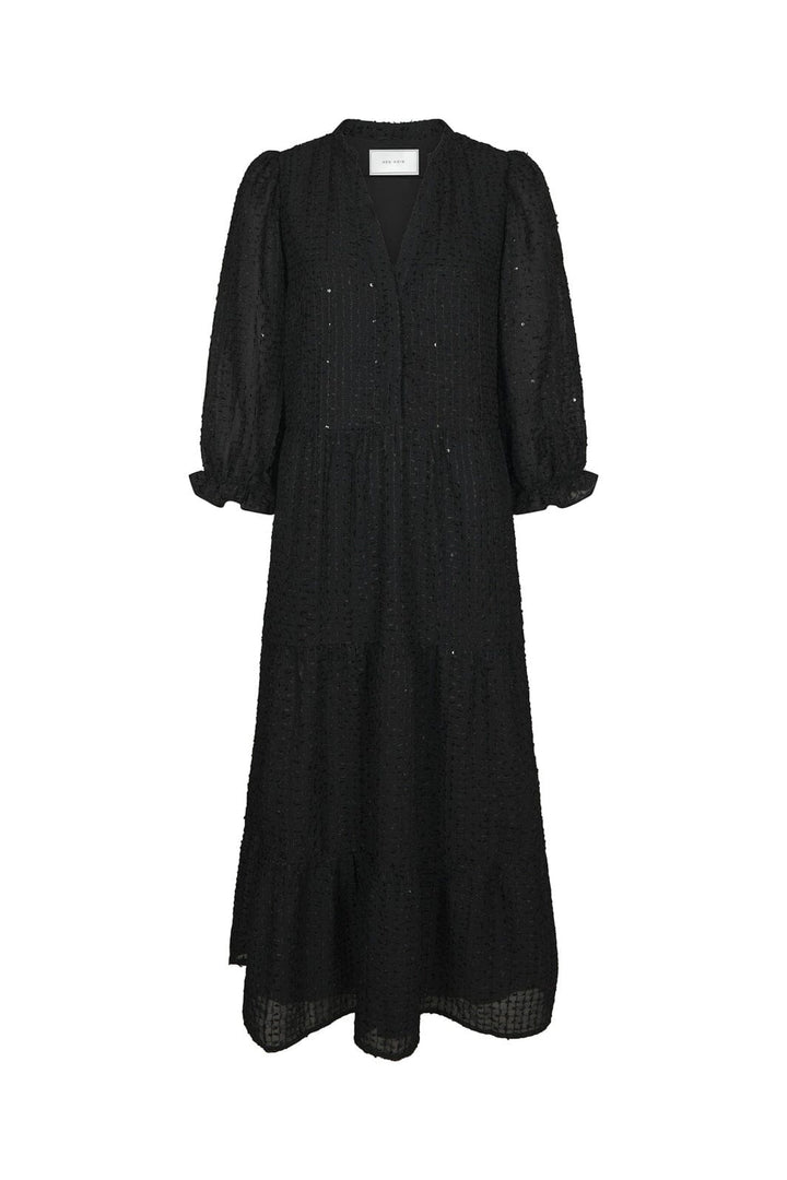 Neo Noir - Robyn Deco Chiffon Dress 171008 - 100 - Black