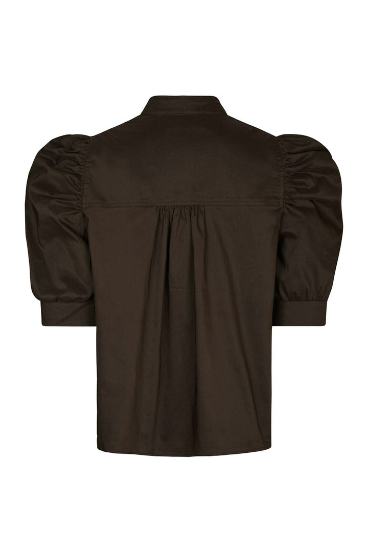Neo Noir - Roella Poplin Blouse 164283 - 584 - Chocolate Brown