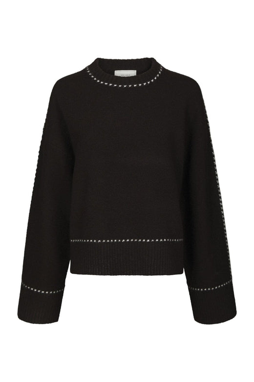 Neo Noir - Roeme Knit Stitch Blouse 164818 - 676 - Dark Brown