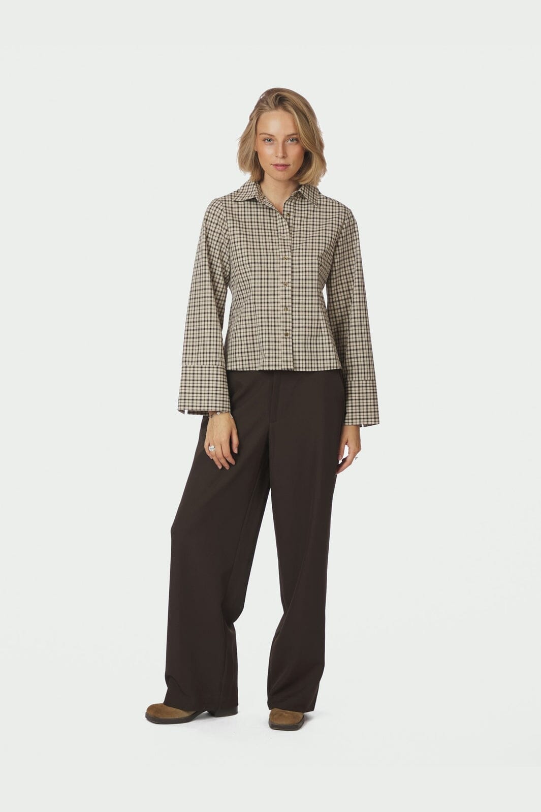 Neo Noir - Rosa Checked Shirt 167289 - 123 - Beige