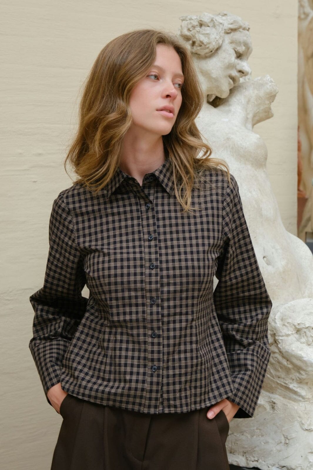 Neo Noir - Rosa Mini Check Shirt 167089 - 100 - Black Skjorter 