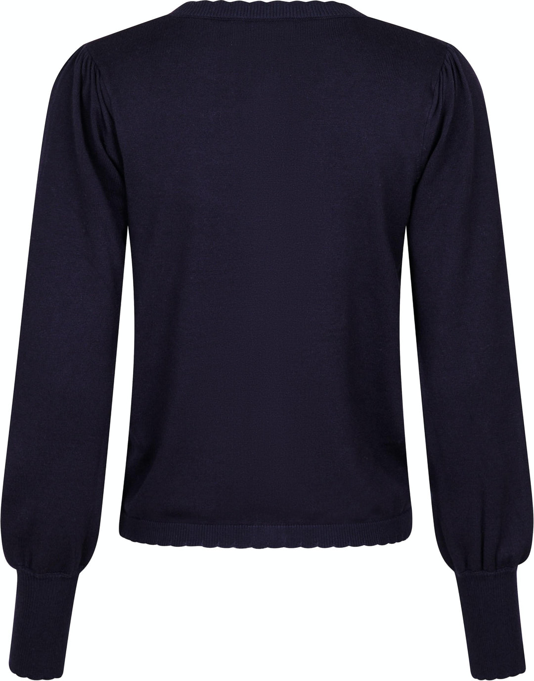 Neo Noir - Rose Scallop Knit Cardigan - Navy