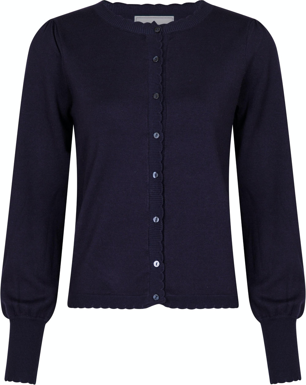 Neo Noir - Rose Scallop Knit Cardigan - Navy