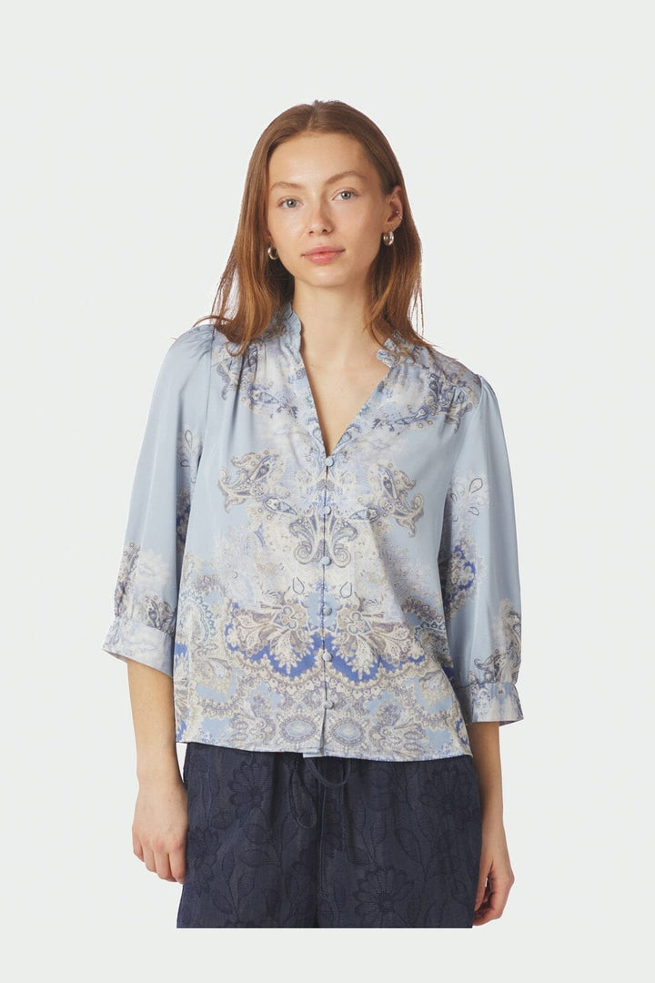 Neo Noir - Roselle Artist Paisley Blouse 165558 - 145 - Light Blue