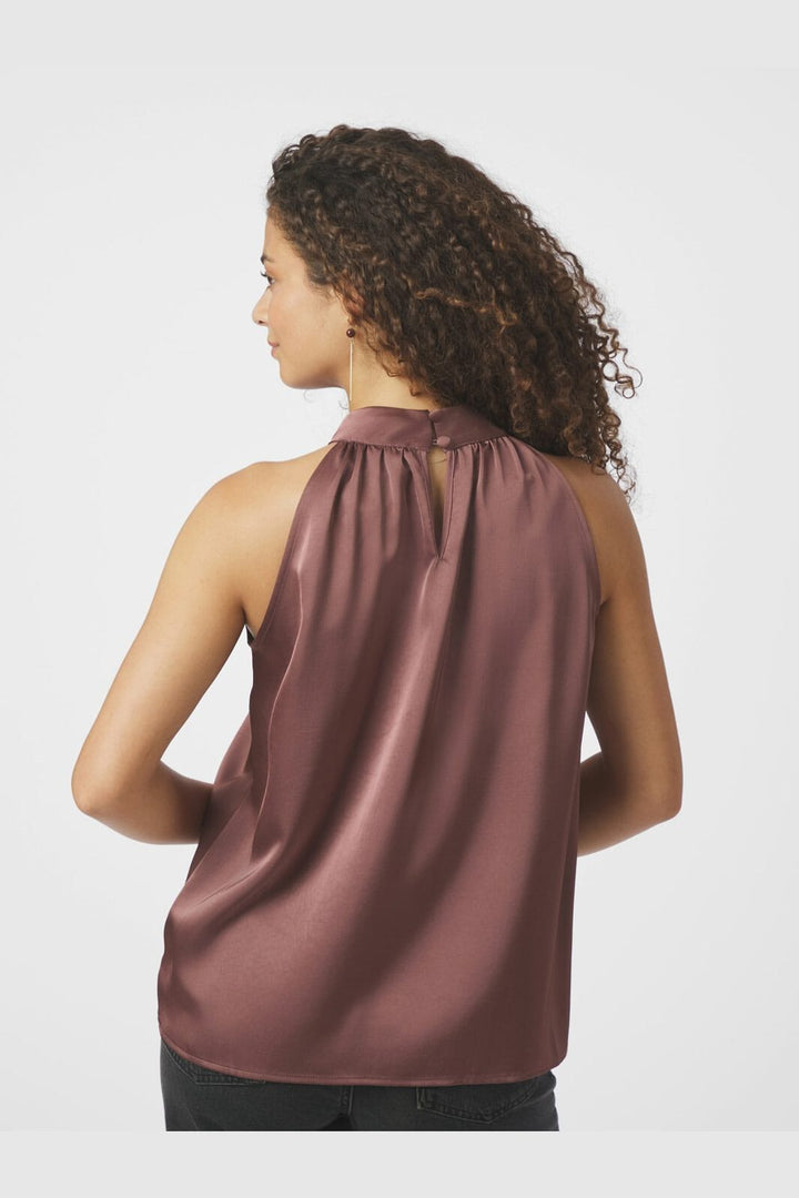 Neo Noir - Rosette Heavy Sateen Top 164817 - 393 - Dark Rose