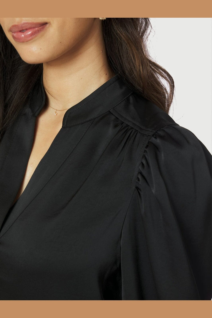 Neo Noir - Rosslyn Heavy Sateen Blouse 163769 - 100 - Black