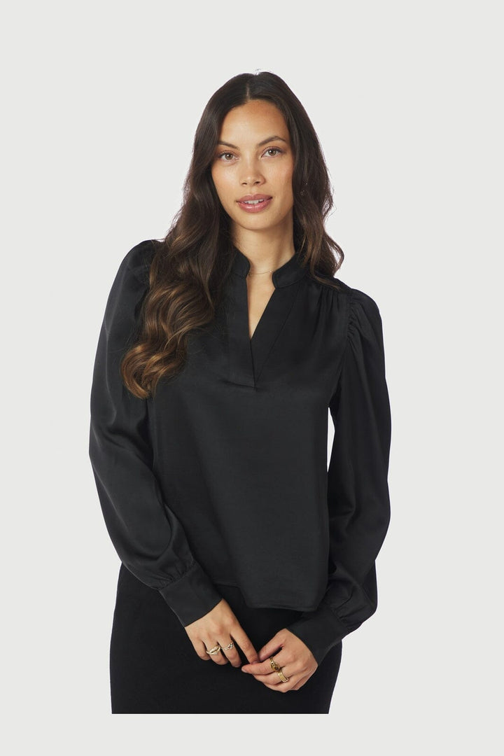 Neo Noir - Rosslyn Heavy Sateen Blouse 163769 - 100 - Black