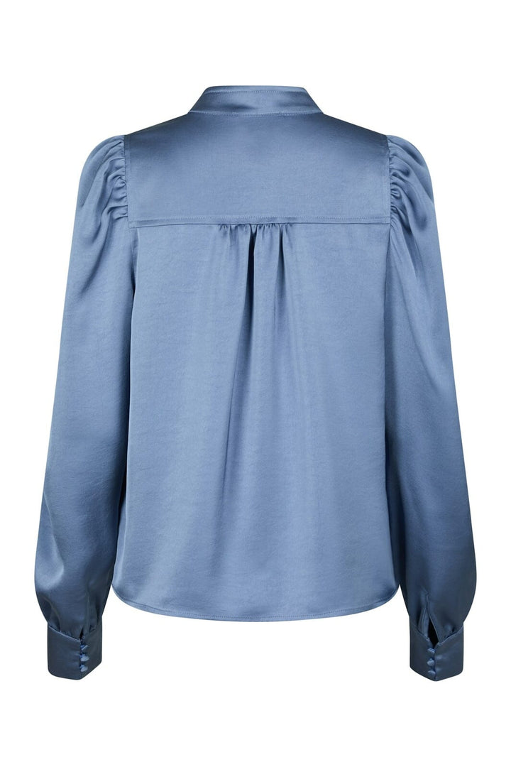 Neo Noir - Rosslyn Heavy Sateen Blouse 163769 - 407 - Smoke Blue