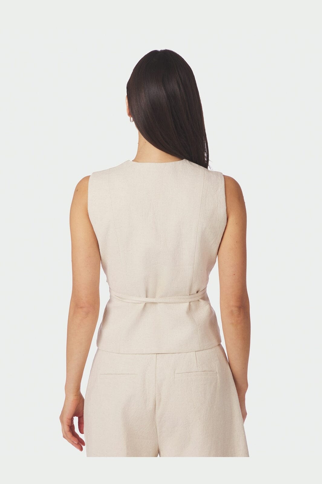 Neo Noir - Samara Ramie Waistcoat 165105 - 815 - Natural