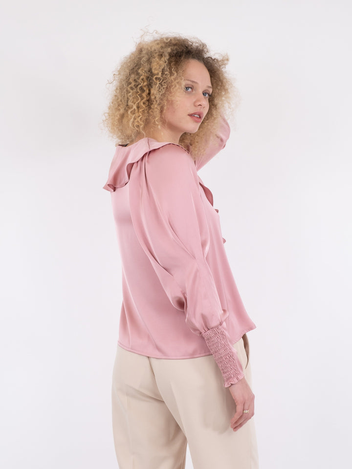 Neo Noir - Sandie Sateen Blouse - Light Pink