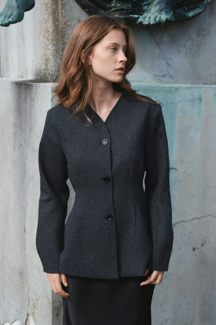 Neo Noir - Senara Blazer 165885 - 107 - Dark Grey Melange Blazere 