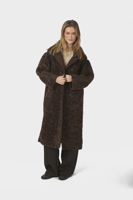 Neo Noir - Senta Faux Fur Coat 168325 - 676 - Dark Brown