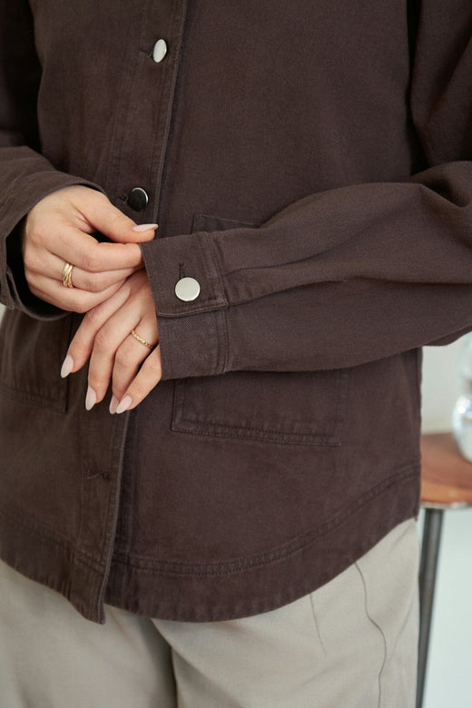 Neo Noir - Tikken Solid Jacket 167231 - 676 - Dark Brown Skjorter 