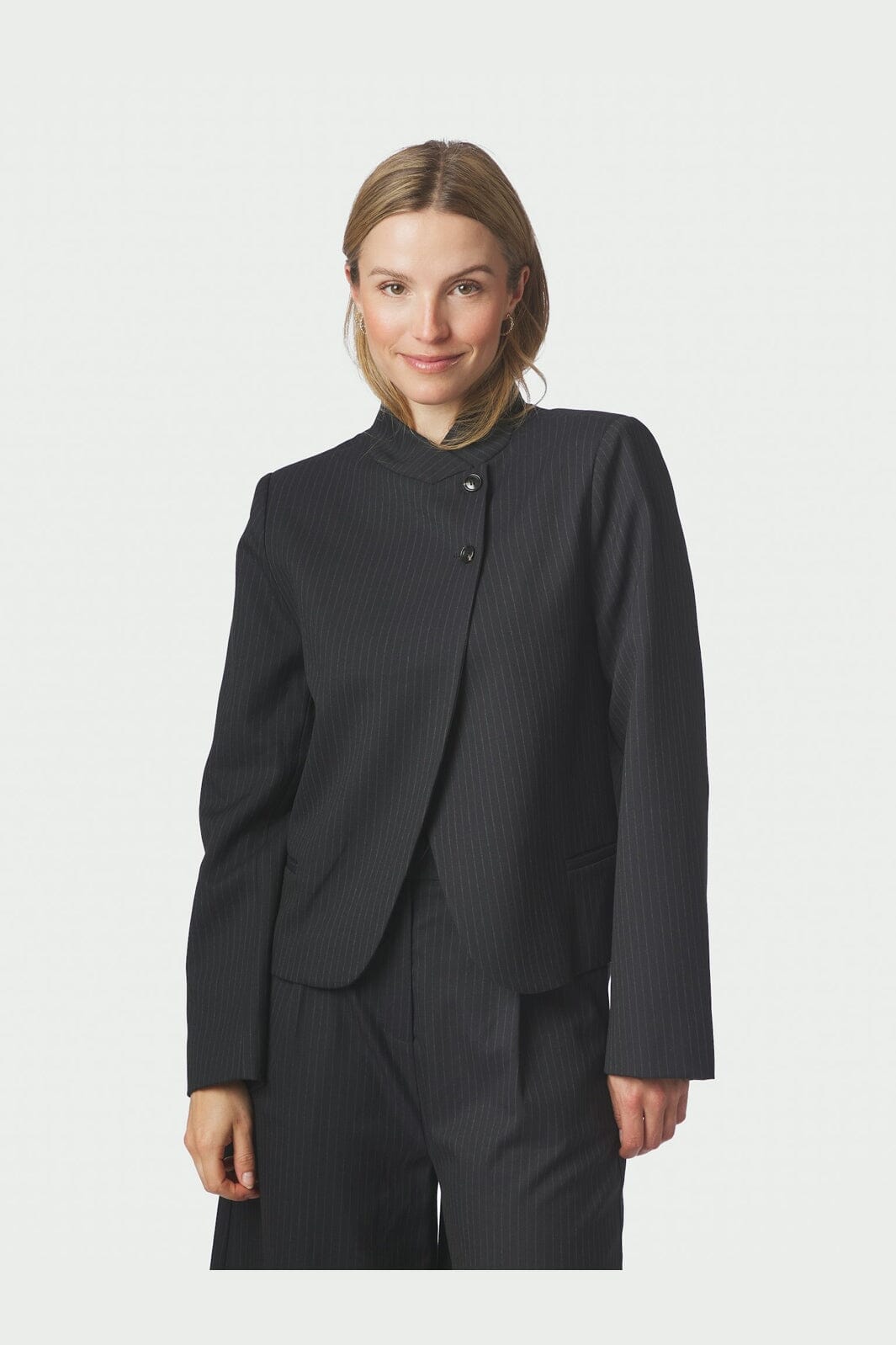 Neo Noir - Tiria Slim Pinstripe Blazer 169991 - 702 - Dark Navy