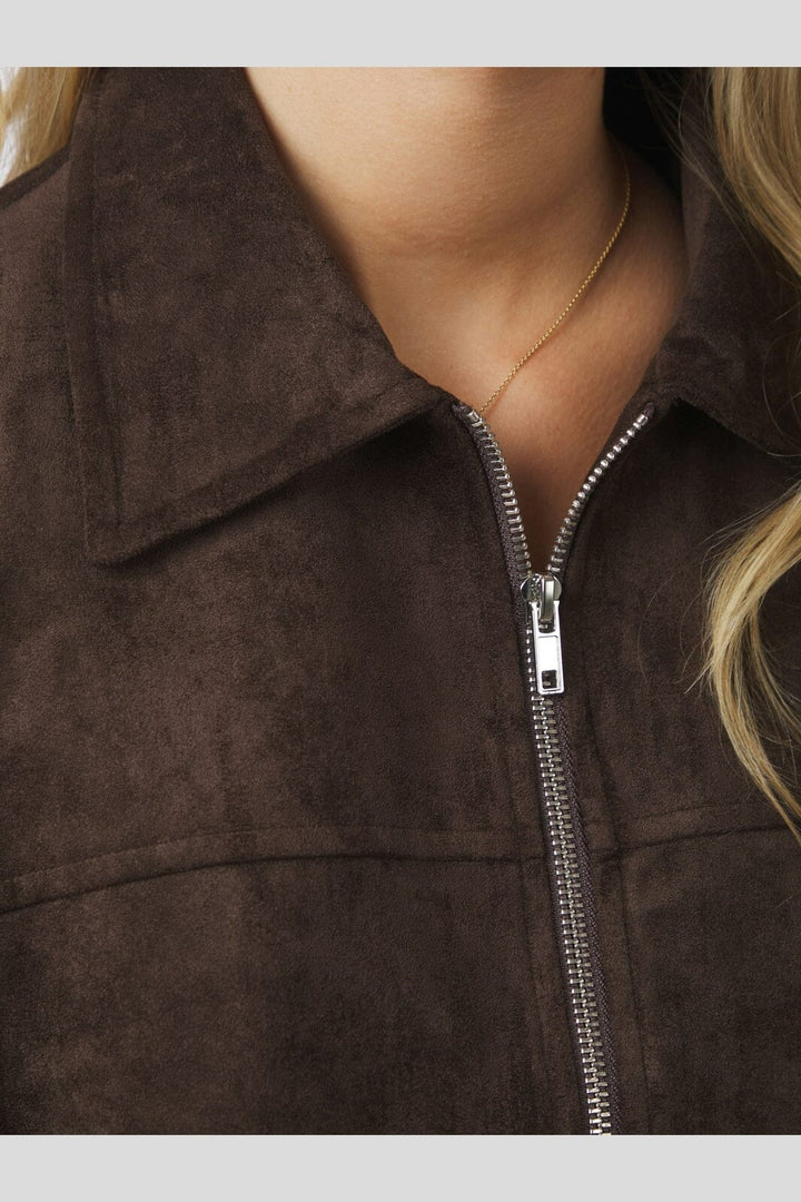 Neo Noir - Titan Faux Suede Leather Jacket 170718 - 676 - Dark Brown