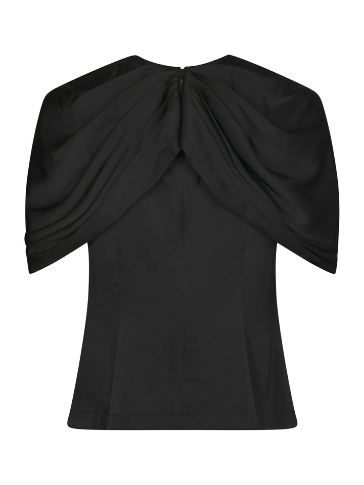 Neo Noir - Ulanda Drapy Satin Top 170740 - 100 - Black Toppe 
