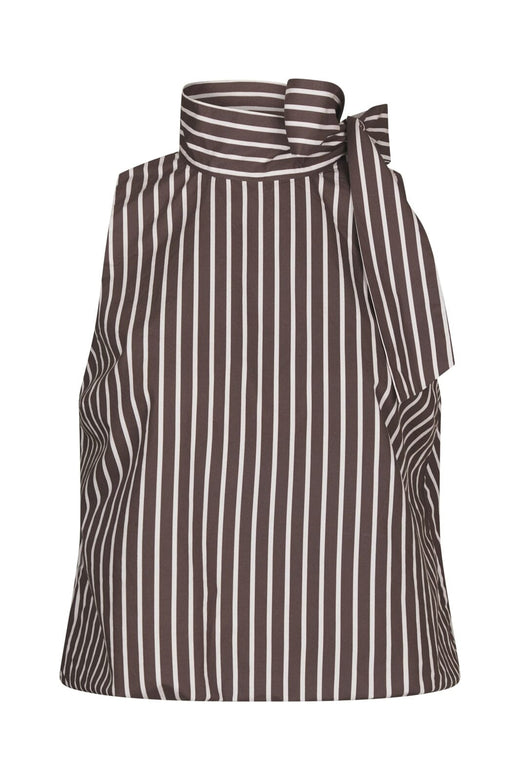 Neo Noir - Veda Wide Stripe Top 169761 - 676 - Dark Brown