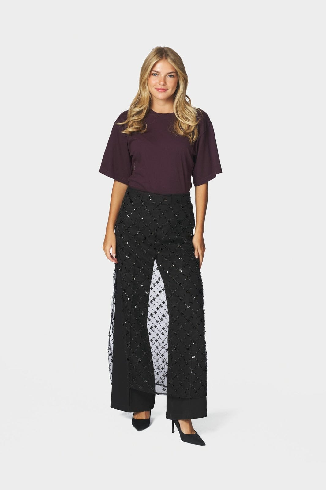 Neo Noir - Vianey Mesh Deco Skirt 171049 - 100 - Black