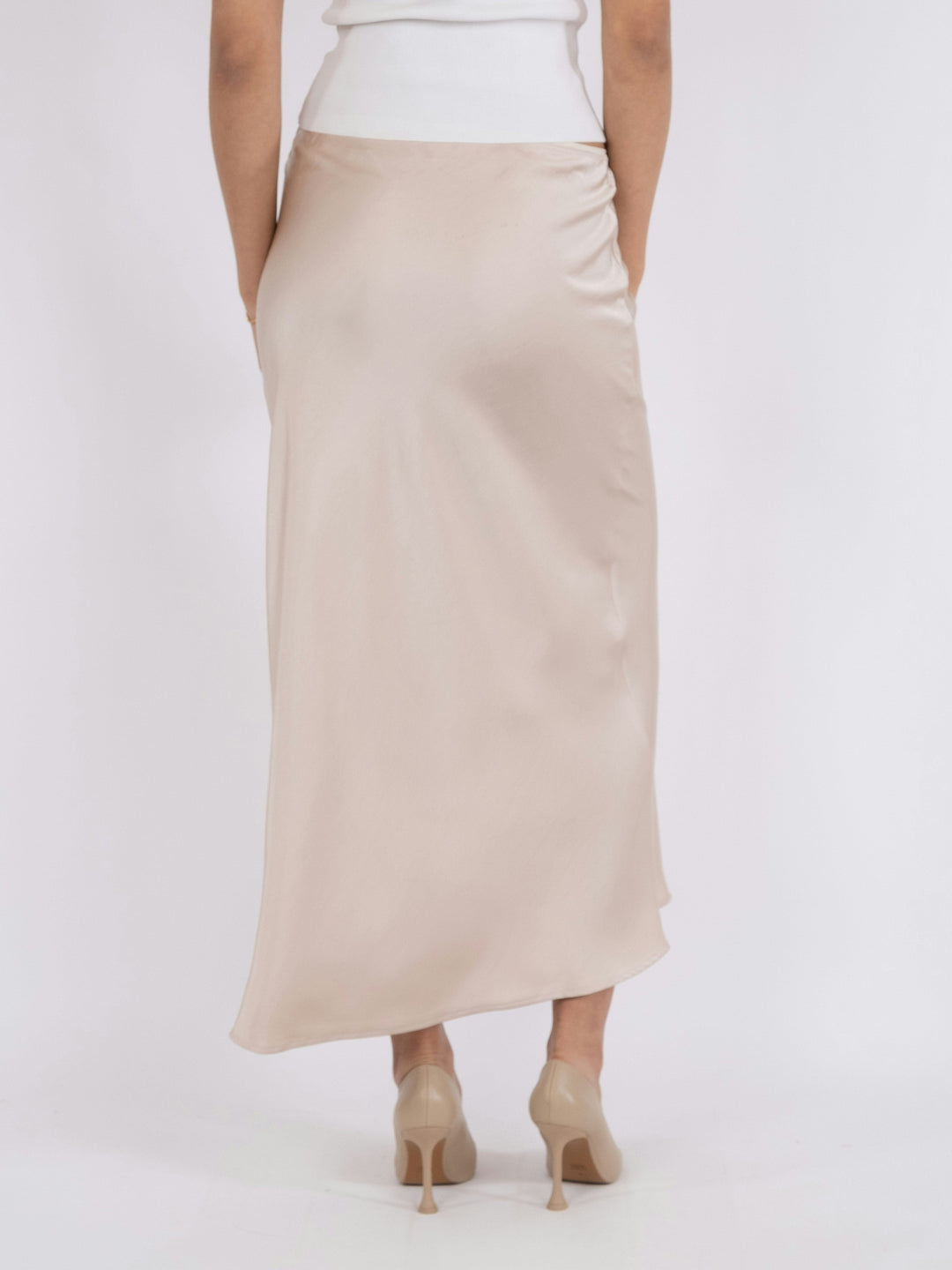 Neo Noir - Vicky Heavy Sateen Skirt - Champagne