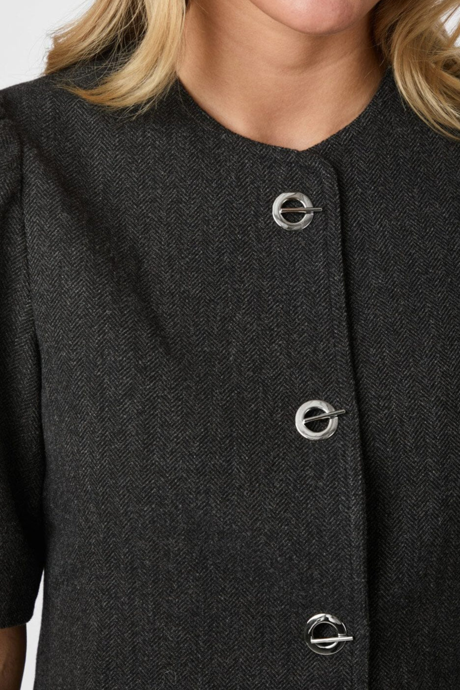 Neo Noir - Xanthe Herringbone Blazer 165683 - 104 - Dark Grey