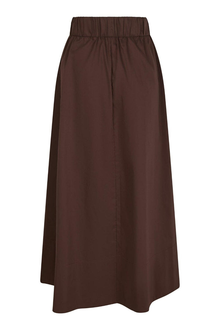 Neo Noir - Yara Long Poplin Skirt 163076 - 584 - Chocolate Brown