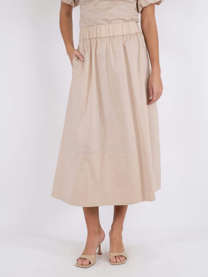 Neo Noir - Yara Poplin Skirt - Dark Sand