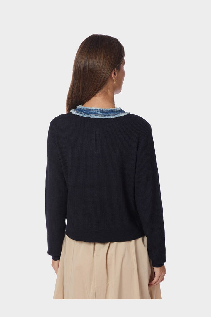 Neo Noir - Zelma Knit Denim Cardigan 167245 - 141 - Navy