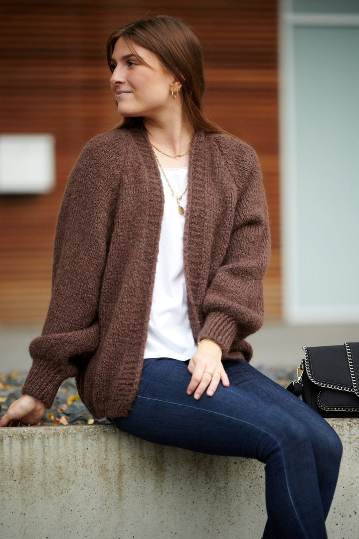 Noella - Fora Knit Cardigan - 548 Dark Brown Cardigans 