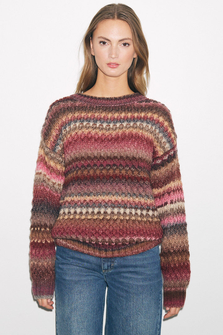 Noella - Gio Knit Sweater - 1047 Rust Mix Strikbluser 
