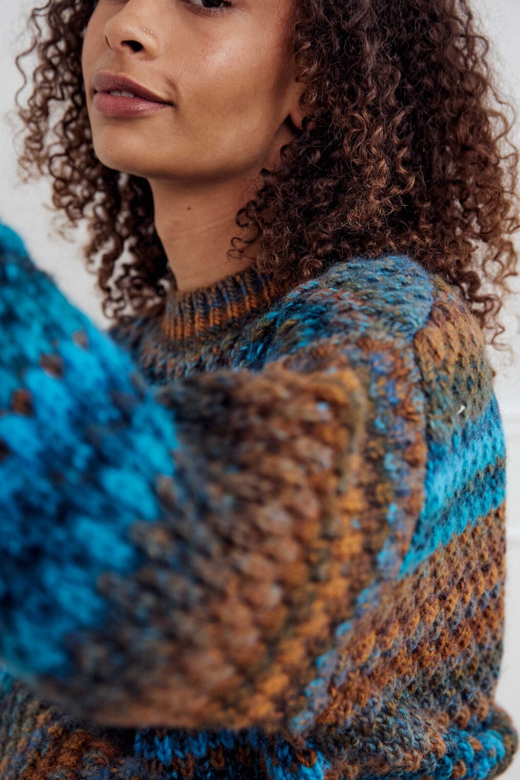 Noella - Gio Knit Sweater 12165005 - 1387 - Turquoise Brown Mix
