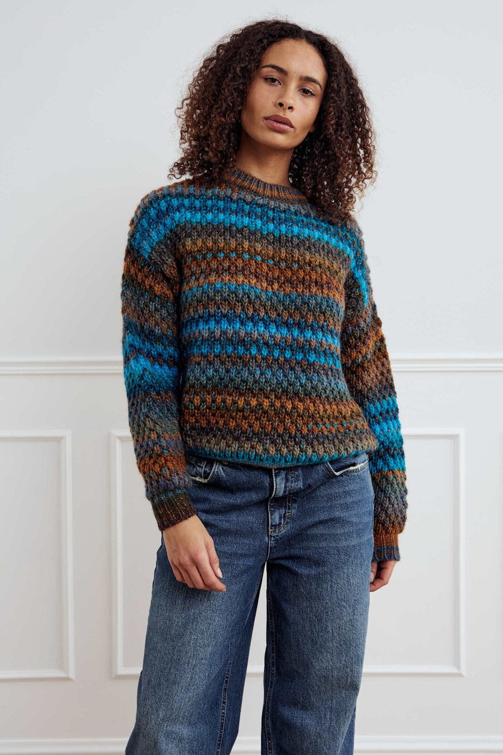 Noella - Gio Knit Sweater 12165005 - 1387 - Turquoise Brown Mix