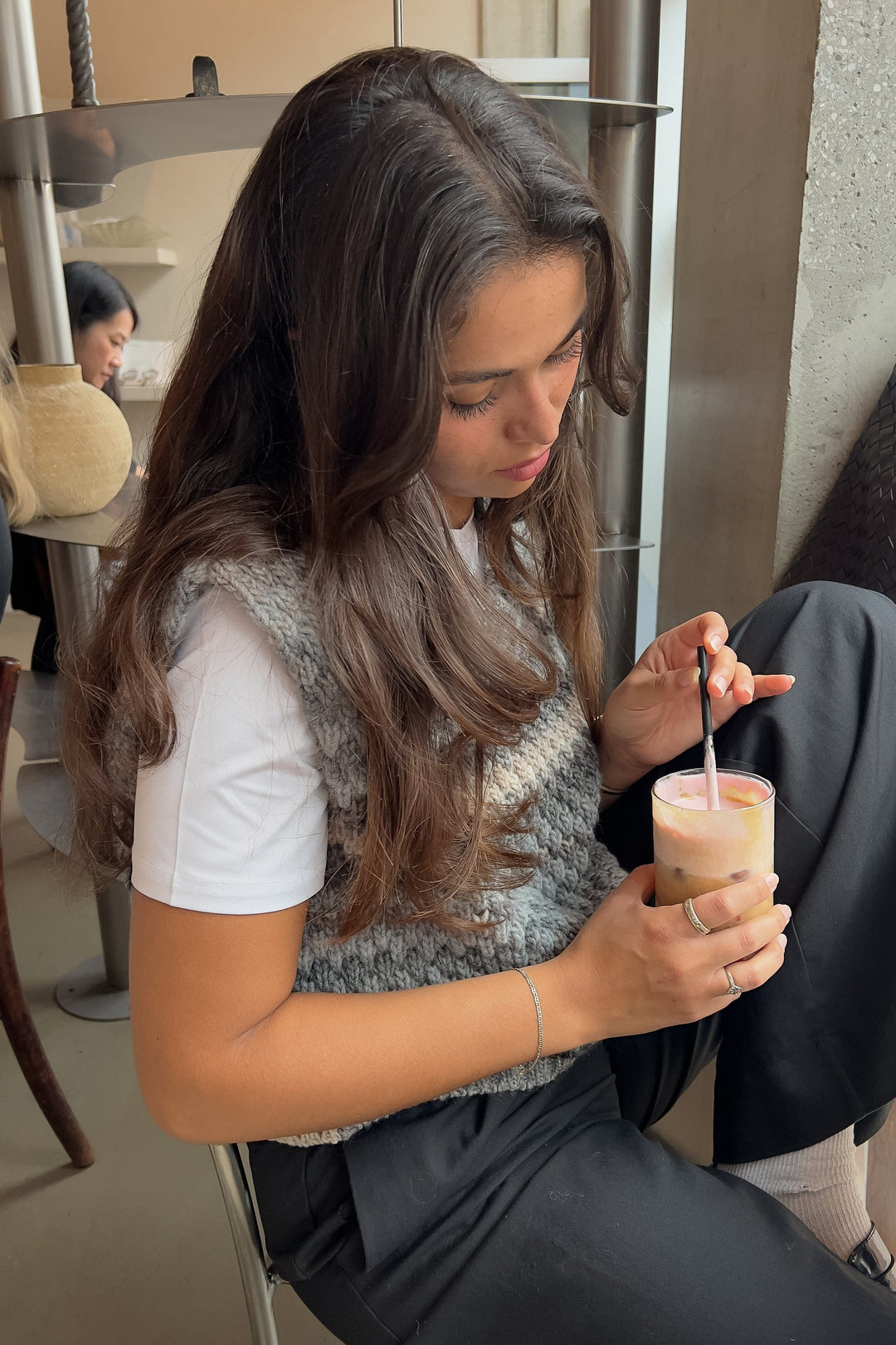 Noella - Gio Knit Vest 10872143 - 906 - Light Grey Mix Strikbluser 