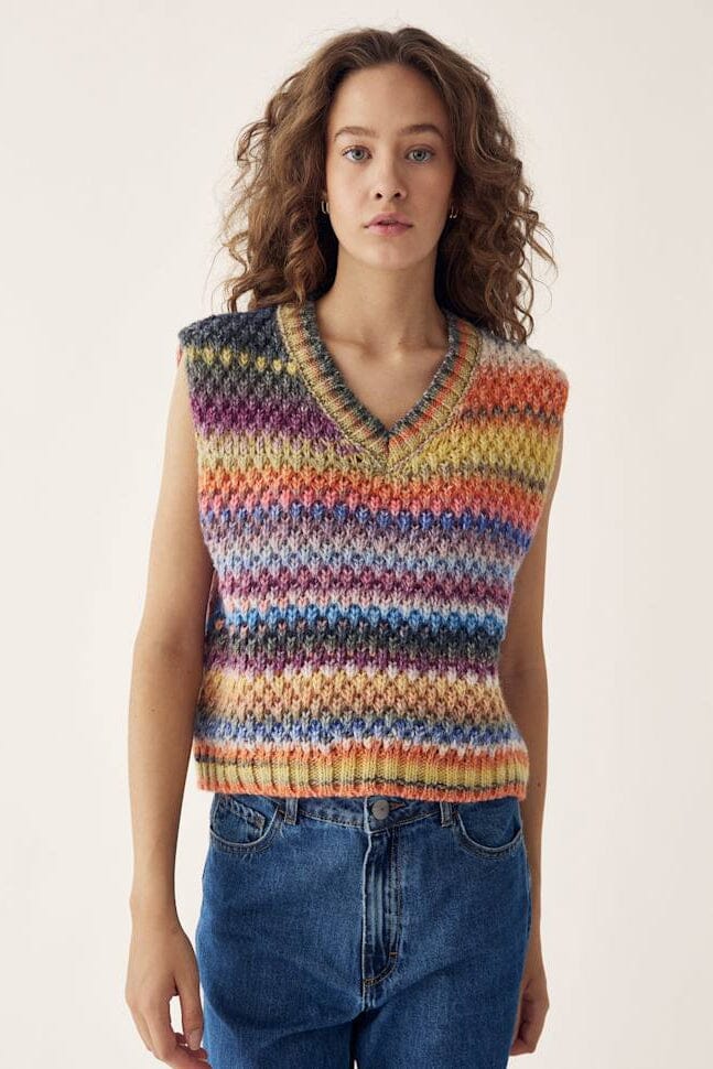 Noella - Gio Knit Vest - 544 Multi Mix Strikbluser 