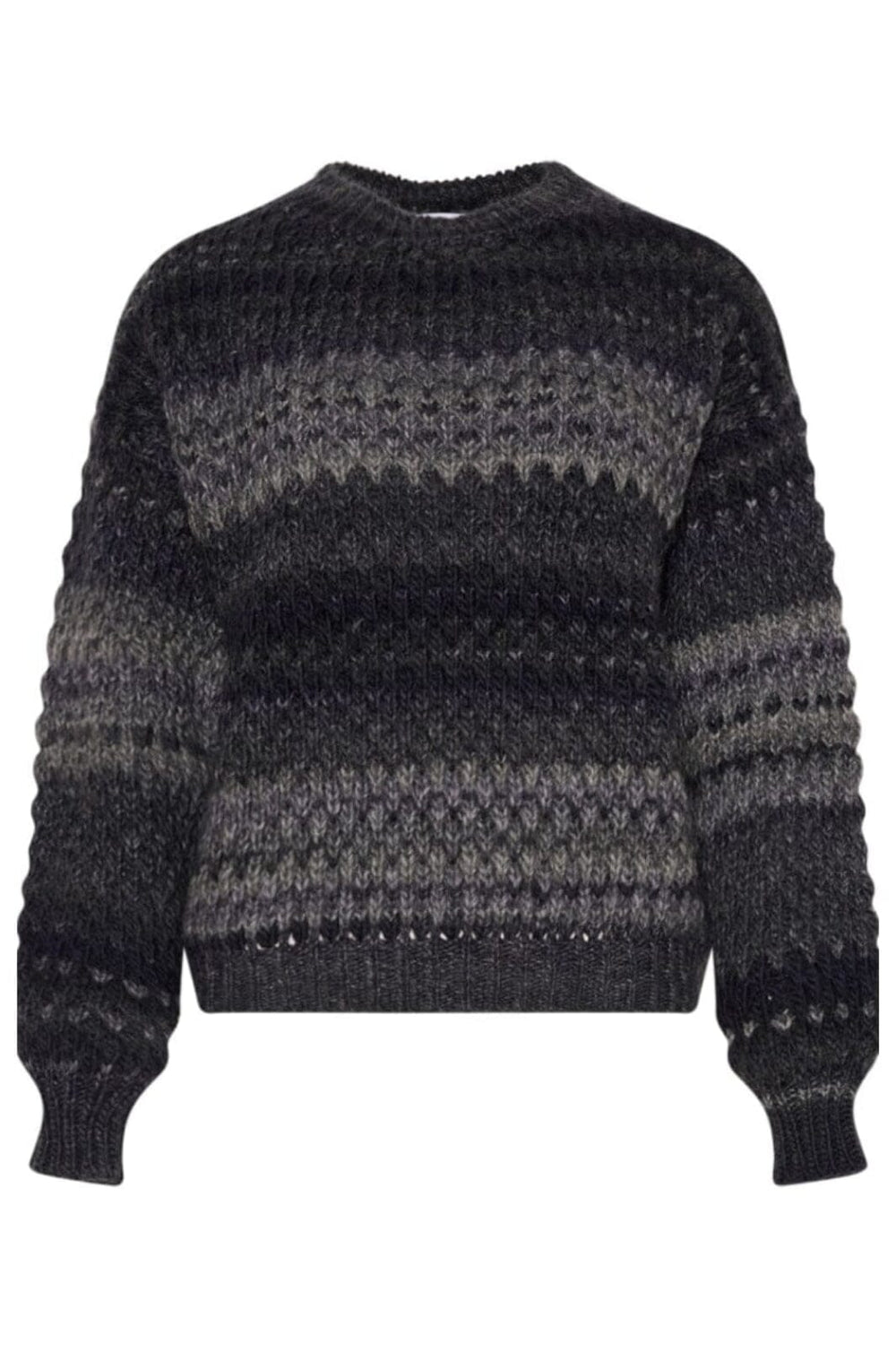 Noella - Gio Sweater - Black Mix Strikbluser 