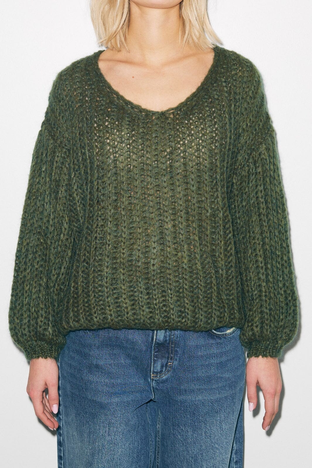 Noella - Joseph Knit Sweater - 010 Army Green Strikbluser 