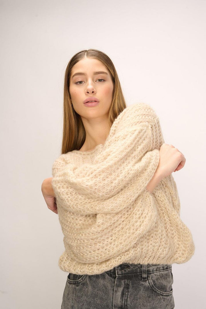Noella - Joseph Knit Sweater - 023 Beige Strikbluser 
