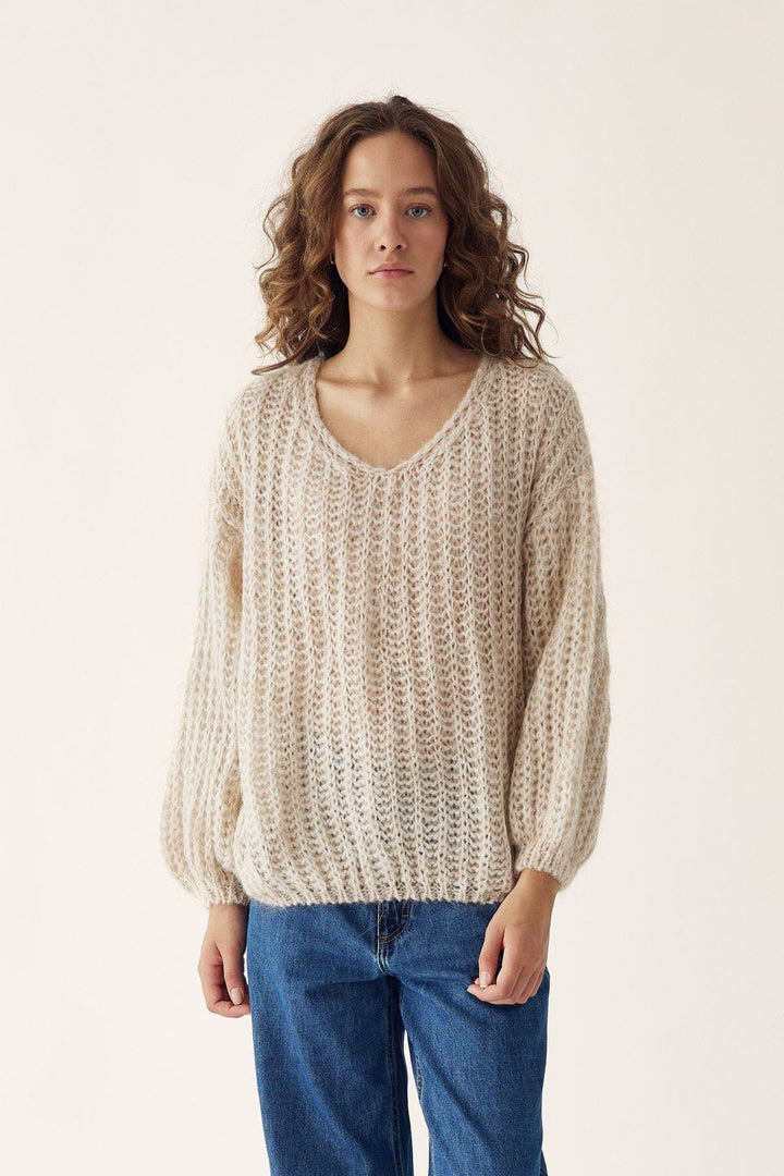 Noella - Joseph Knit Sweater - 023 Beige Strikbluser 