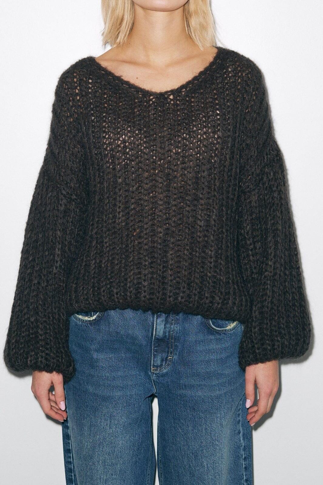 Noella - Joseph Knit Sweater 12265001 - 548 - Dark Brown Strikbluser 