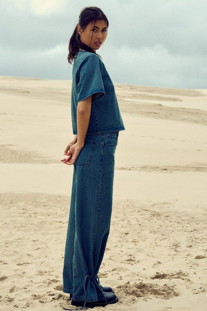 Noella - Kameko Blouse - 1056 Vintage Blue Wash